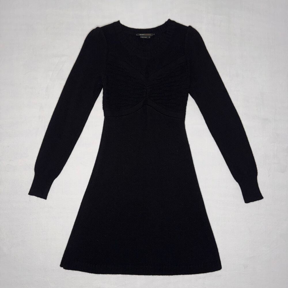 Black Long Sleeve Lambswool Small BCBG Maxazria Dress
